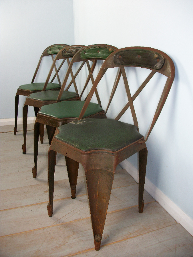 Rare Set of Four Stacking Chairs by Evertaut
